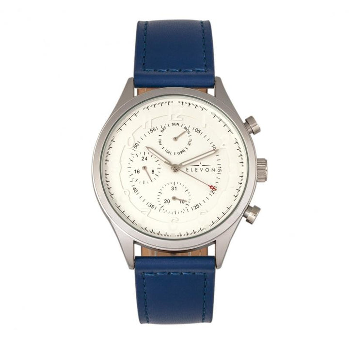 Elevon Lindbergh Leather-Band Watch w/Day/Date