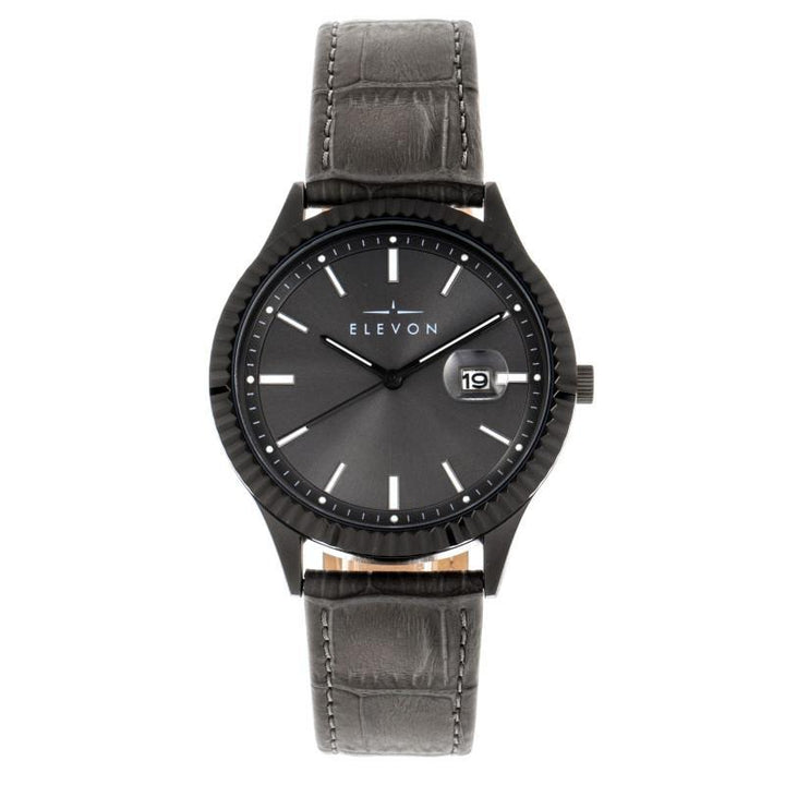 Elevon Concorde Leather-Band Watch w/Date