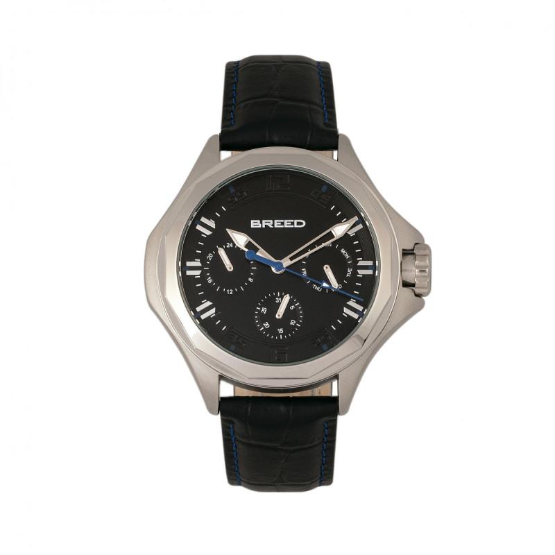 Breed Tempe Leather-Band Watch w/Day/Date