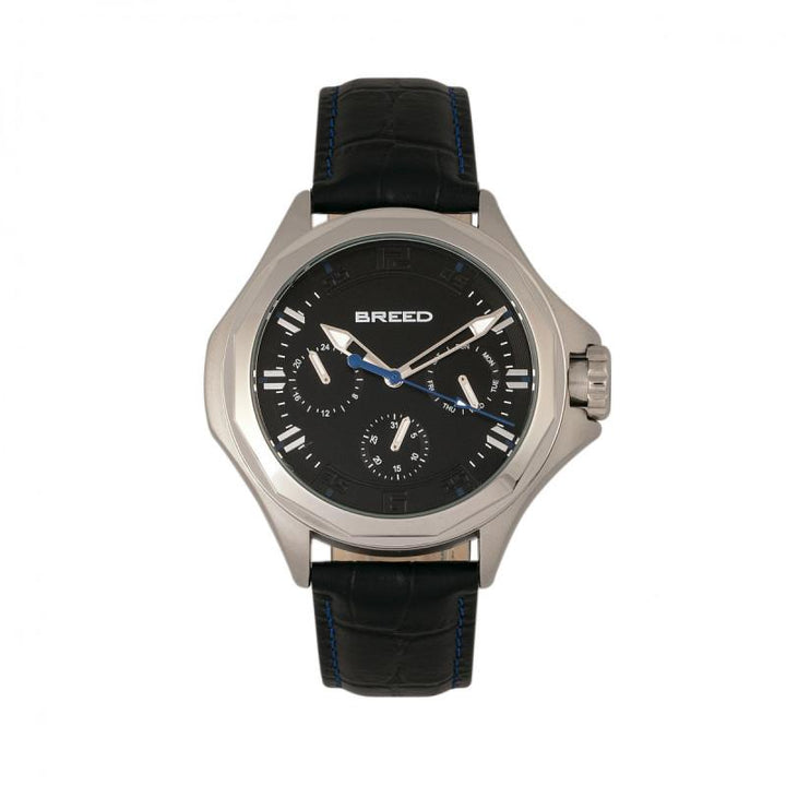 Breed Tempe Leather-Band Watch w/Day/Date
