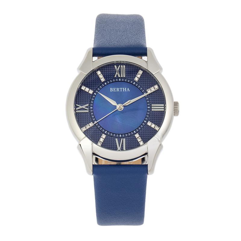 Bertha Ida Mother-of-Pearl Leather-Band Watch