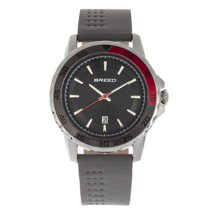 Breed Revolution Leather-Band Watch w/Date
