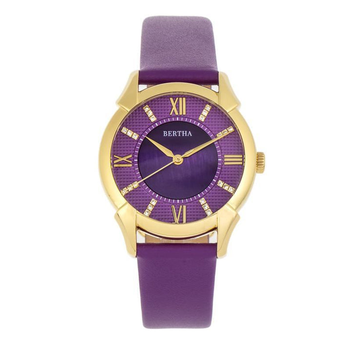 Bertha Ida Mother-of-Pearl Leather-Band Watch