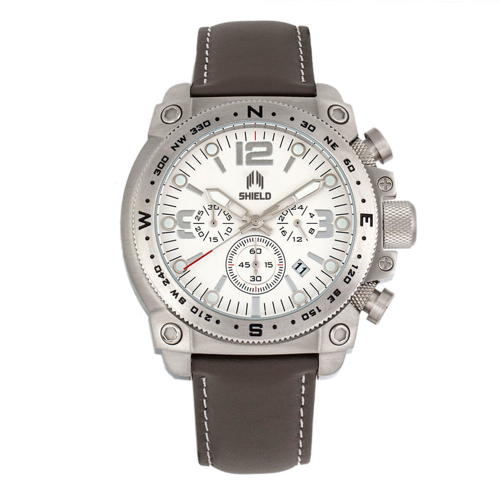 Shield Tesei Chronograph Leather-Band Men's Diver Watch w/Date