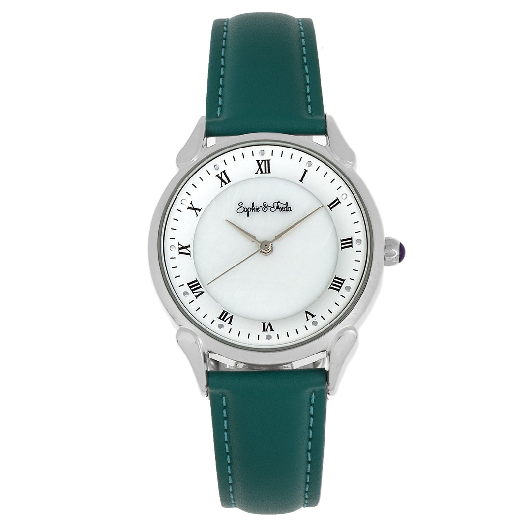 Sophie and Freda Mykonos Mother-Of-Pearl Leather-Band Watch