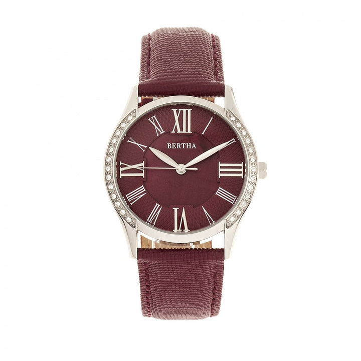 Bertha Sadie Mother-of-Pearl Leather-Band Watch