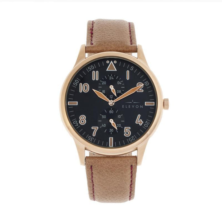 Elevon Turbine Leather-Band Watch