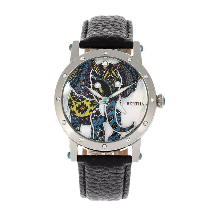 Bertha Betsy MOP Leather-Band Ladies Watch