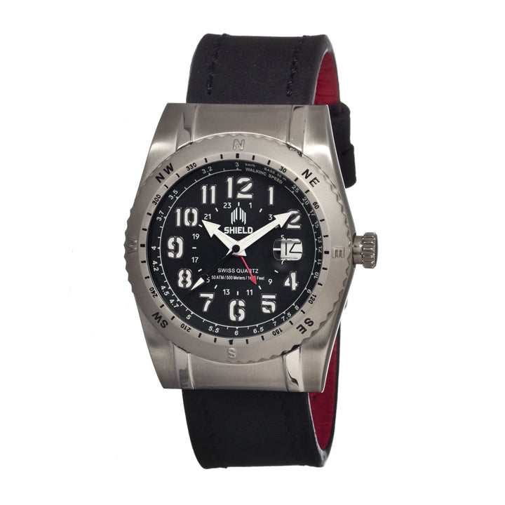 Shield Jarrod Leather-Band Swiss Men's Diver Watch
