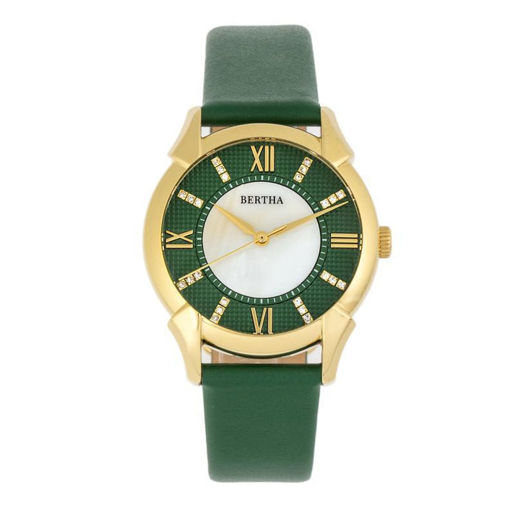 Bertha Ida Mother-of-Pearl Leather-Band Watch