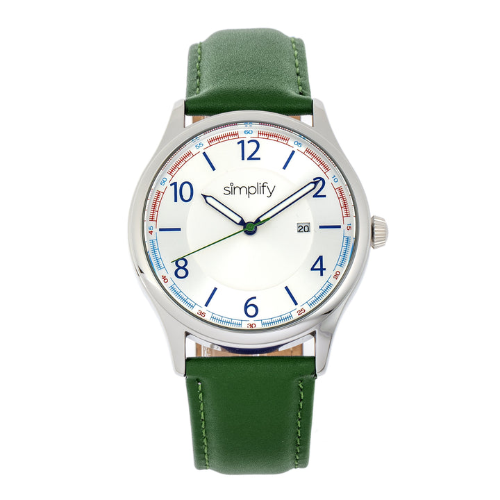 Simplify The 6900 Leather-Band Watch w/ Date