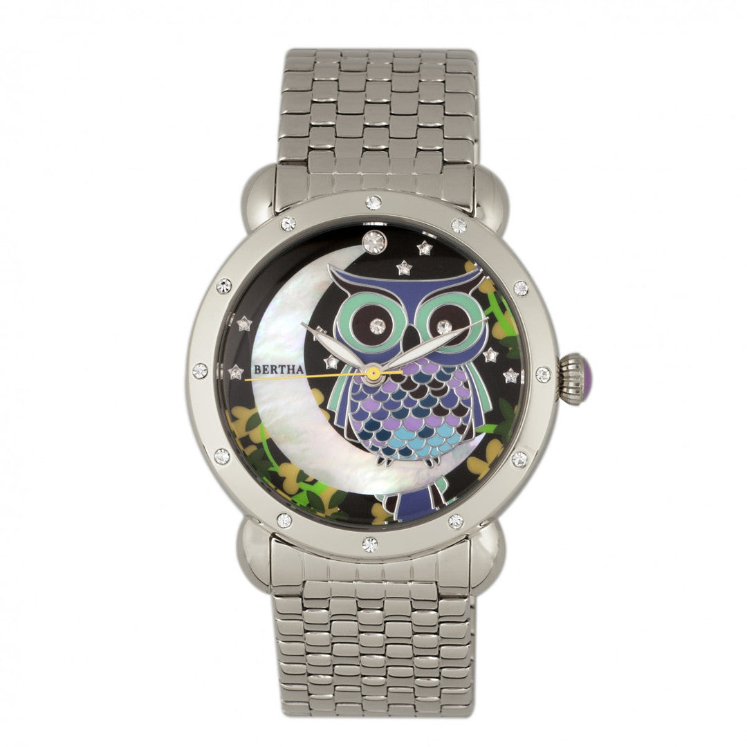 Bertha Ashley MOP Ladies Bracelet Watch - Silver