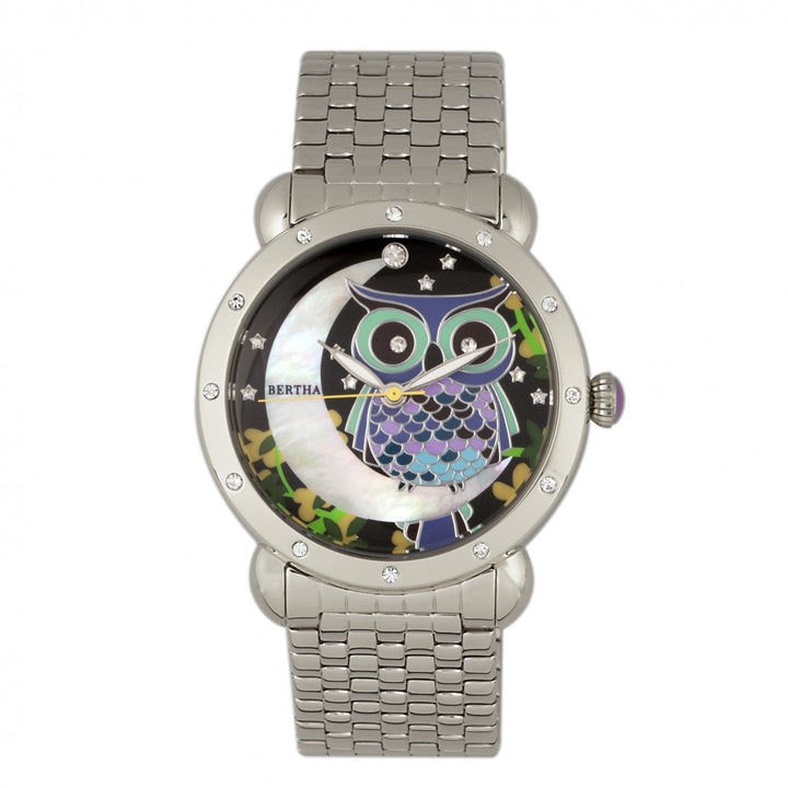 Bertha Ashley MOP Ladies Bracelet Watch - Silver