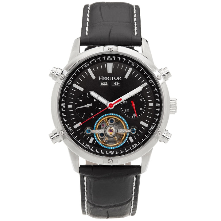 Heritor Automatic Wilhelm Semi-Skeleton Bracelet Watch w/Day/Date - Ruumur