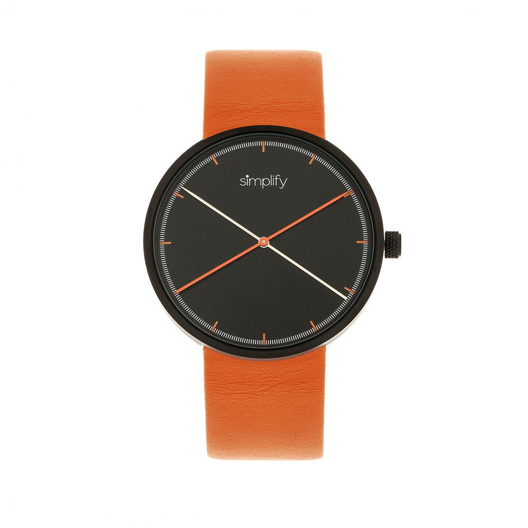 Simplify The 4100 Leather-Band Watch