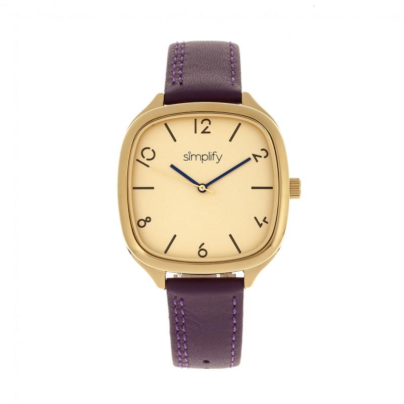 Simplify The 3500 Leather-Band Watch