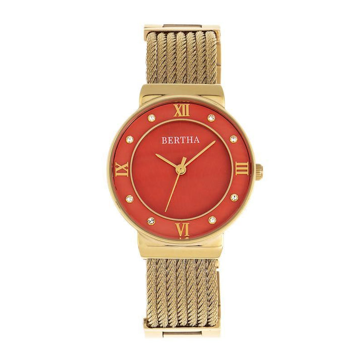 Bertha Dawn Mother-of-Pearl Cable Bracelet Watch