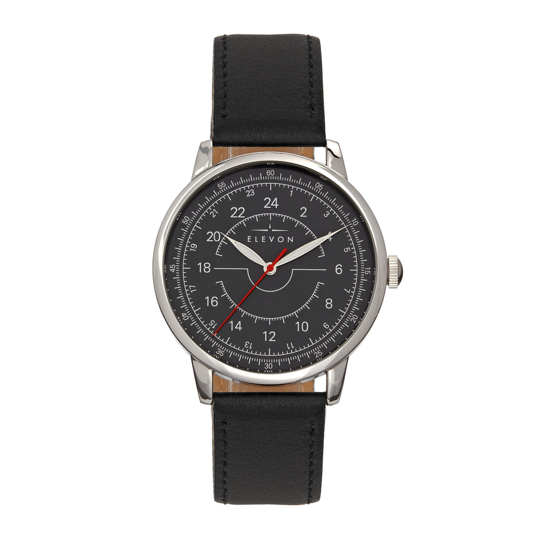 Elevon Gauge Leather-Band Watch