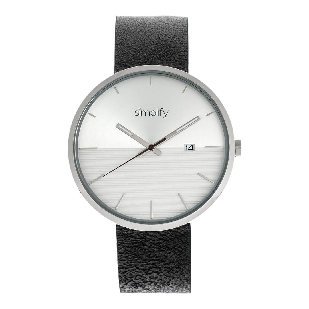 Simplify The 6400 Leather-Band Watch w/Date