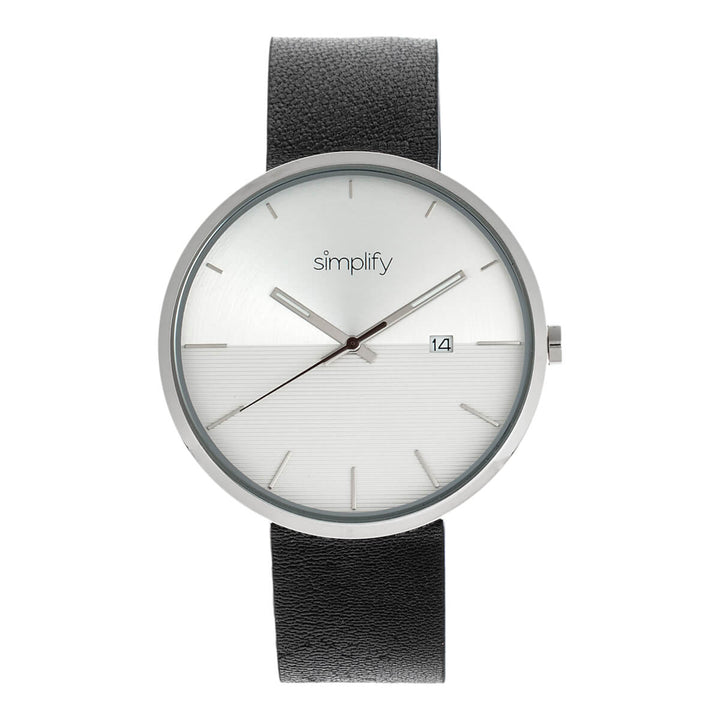 Simplify The 6400 Leather-Band Watch w/Date