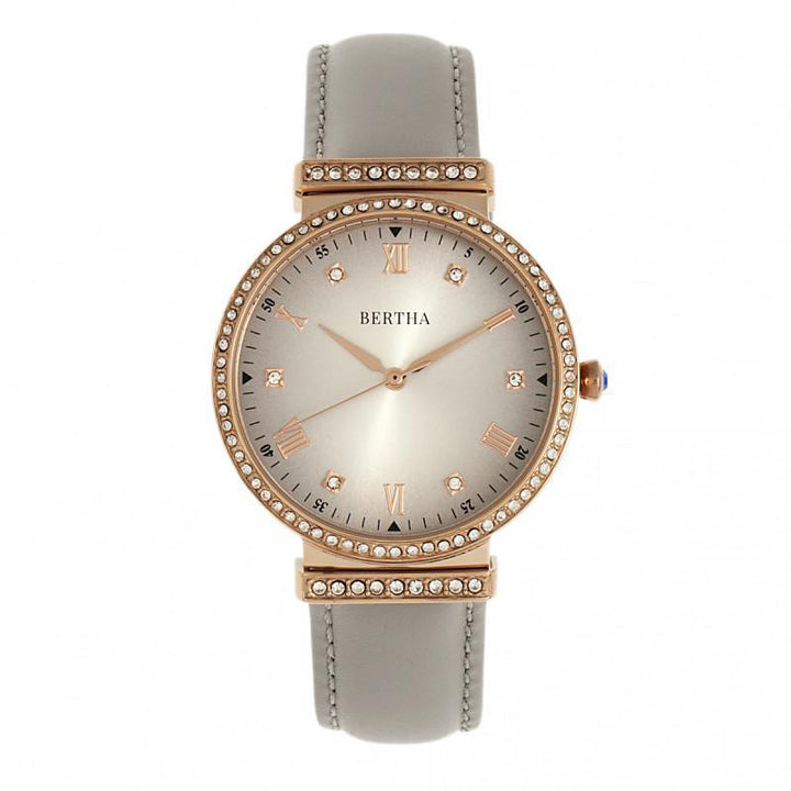 Bertha Allison Leather-Band Watch