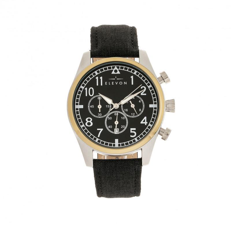 Elevon Curtiss Chronograph Nylon-Overlaid Leather-Band Watch