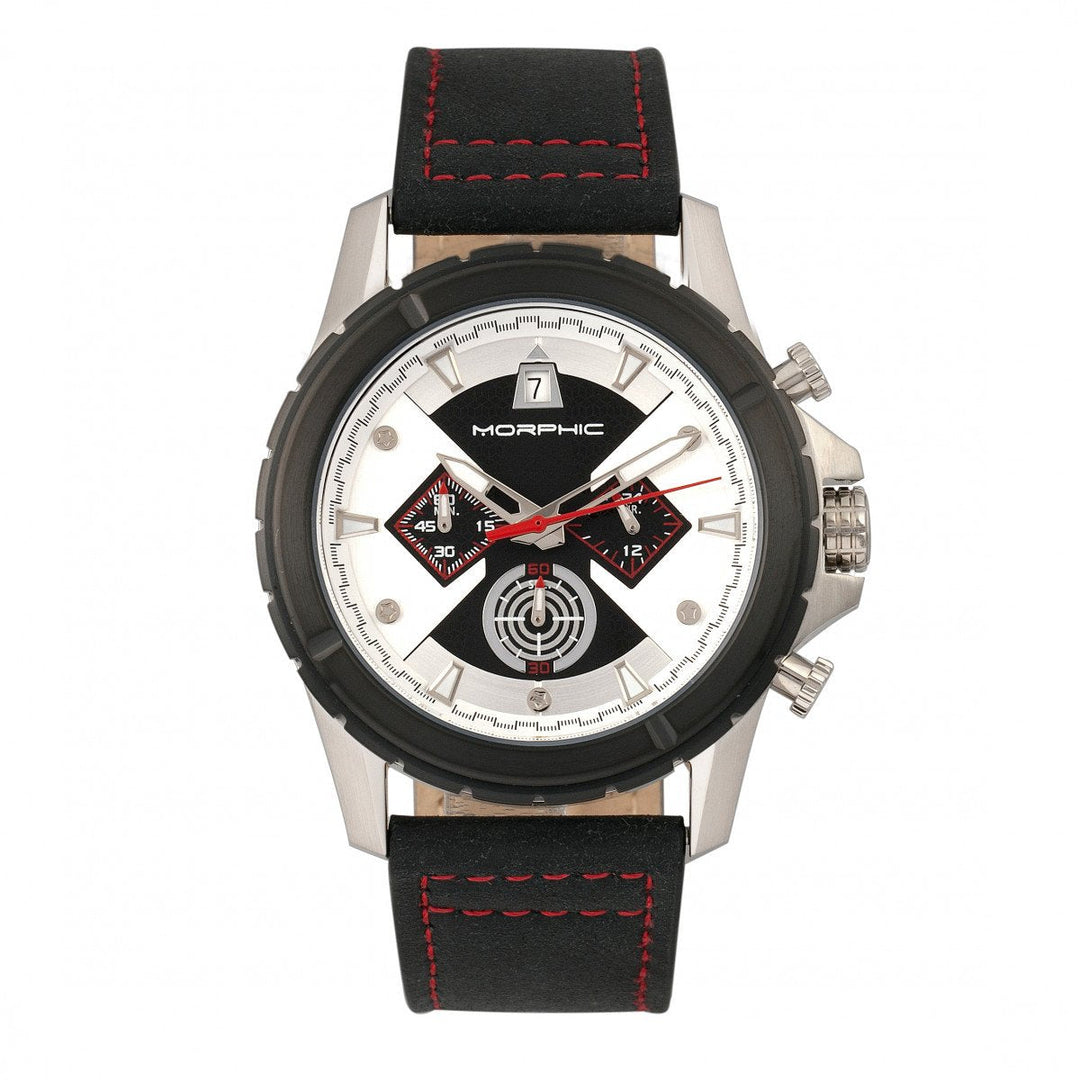 Morphic M57 Series Chronograph Leather-Band Watch
