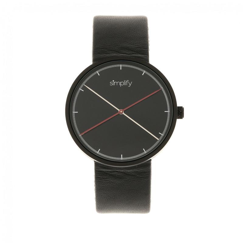 Simplify The 4100 Leather-Band Watch
