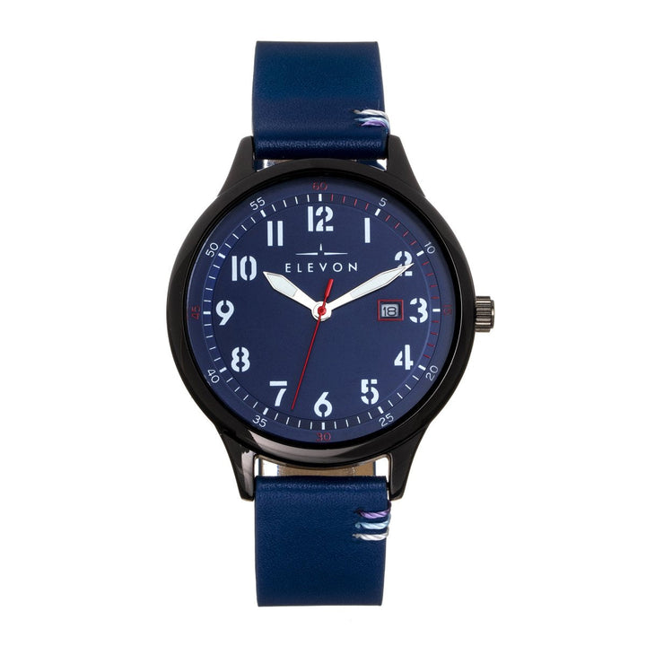 Elevon Boost Leather-Band Watch w/Date