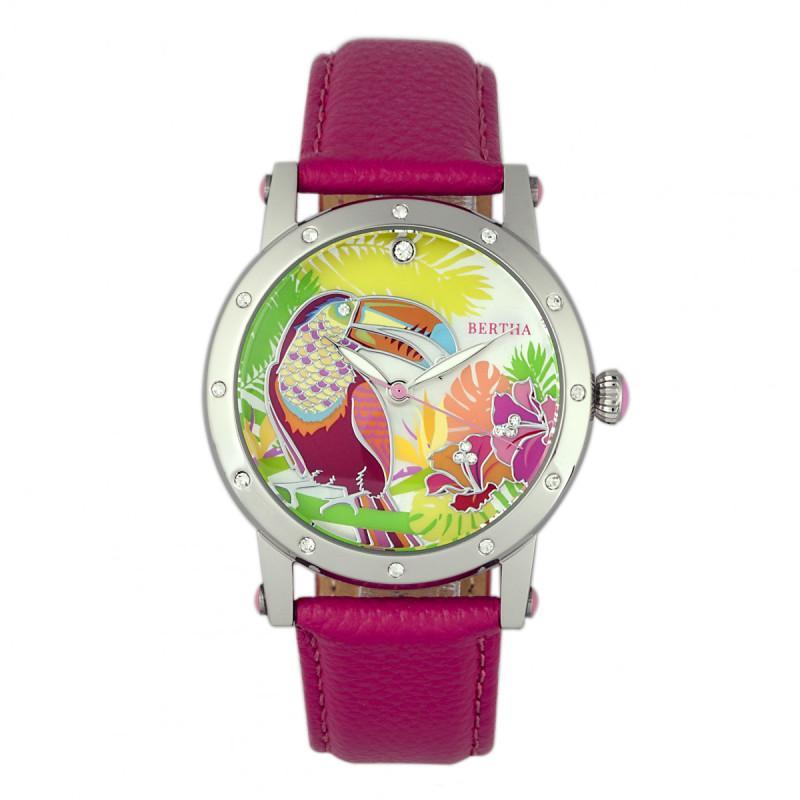 Bertha Gisele MOP Leather-Band Ladies Watch