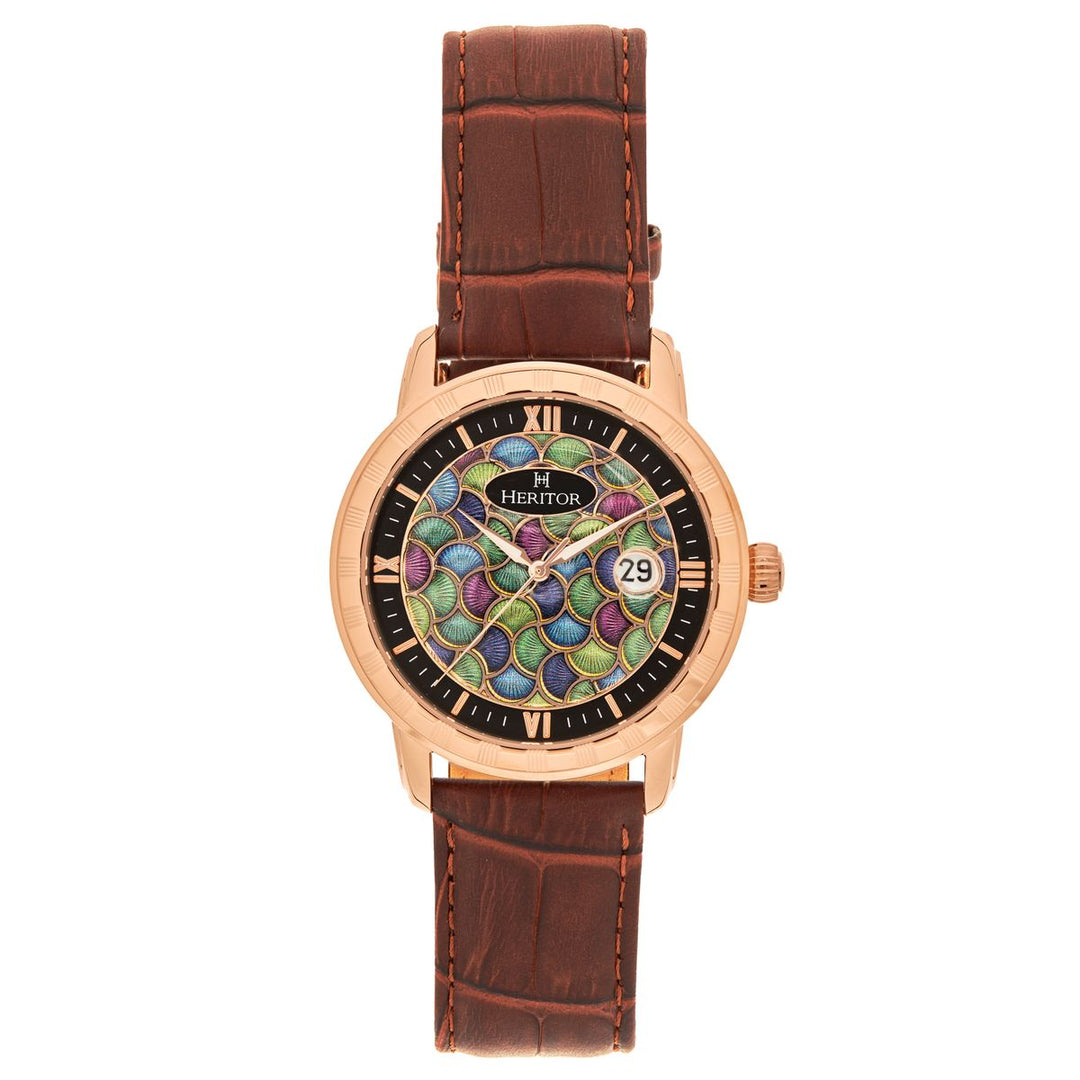 Heritor Automatic Protégé Leather-Band Watch w/Date