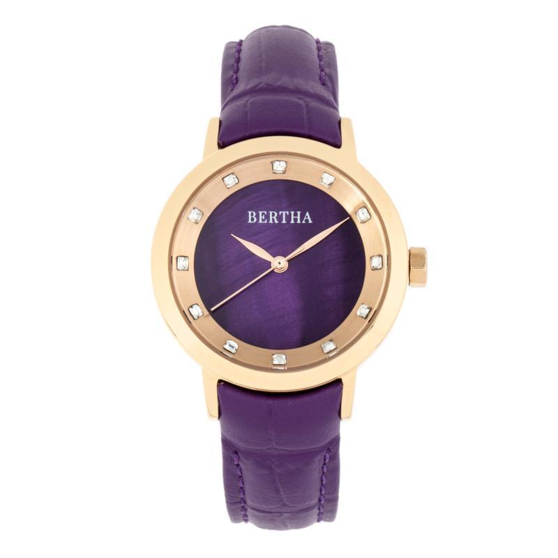Bertha Cecelia Leather-Band Watch