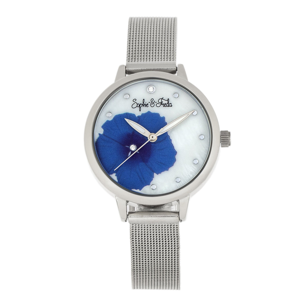 Sophie and Freda Raleigh Mother-Of-Pearl Bracelet Watch w/Swarovski Crystal