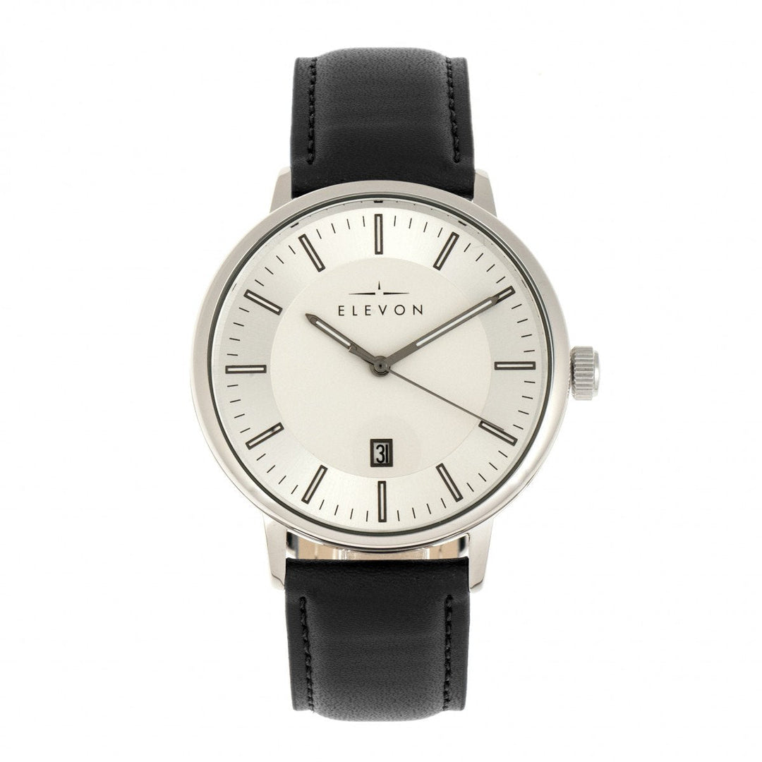 Elevon Vin Leather-Band Watch w/Date