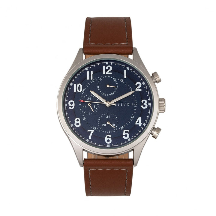 Elevon Lindbergh Leather-Band Watch w/Day/Date