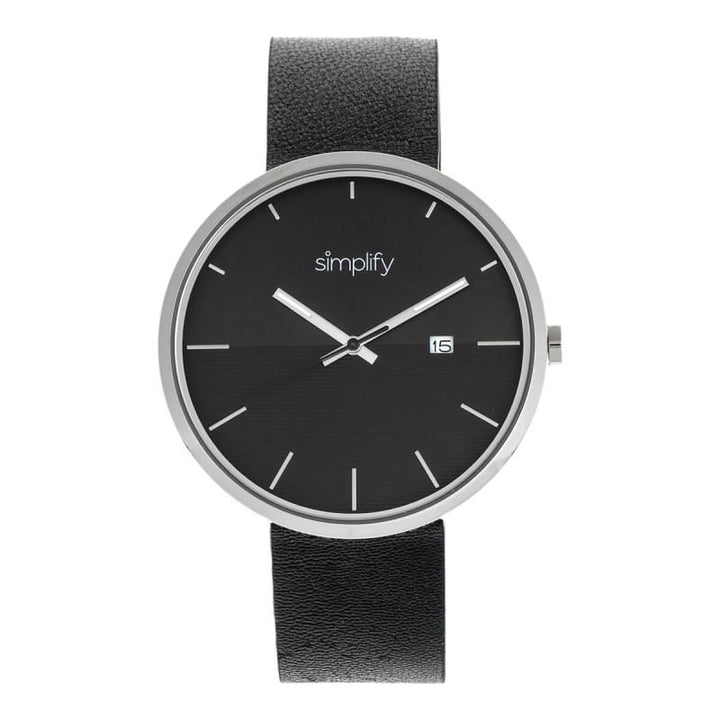 Simplify The 6400 Leather-Band Watch w/Date