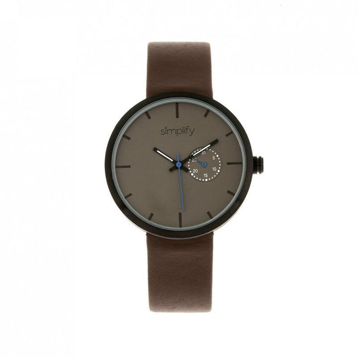 Simplify The 3900 Leather-Band Watch w/ Date