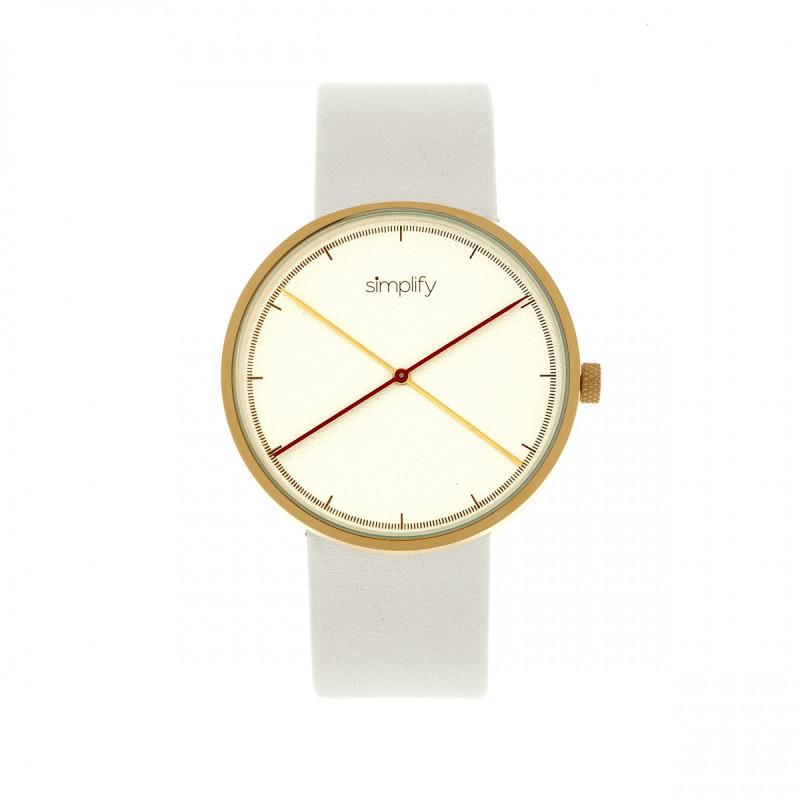 Simplify The 4100 Leather-Band Watch