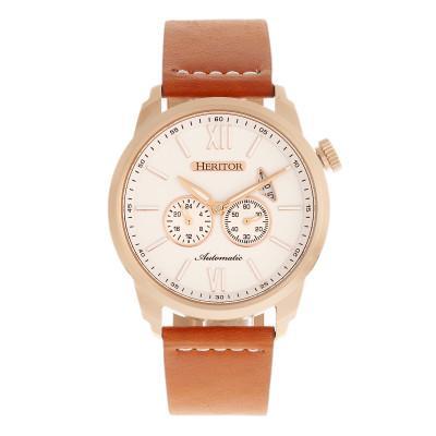 Heritor Automatic Wellington Leather-Band Watch