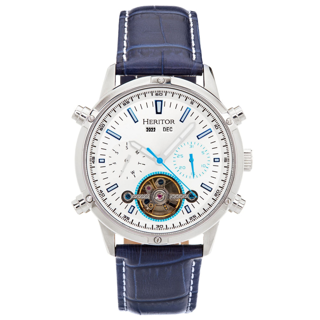 Heritor Automatic Wilhelm Semi-Skeleton Bracelet Watch w/Day/Date - Ruumur