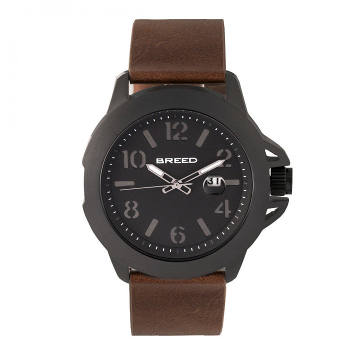 Breed Bryant Leather-Band Watch w/Date