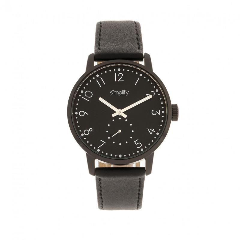 Simplify The 3400 Leather-Band Watch