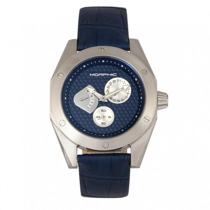 Morphic M46 Series Leather-Band Men's Watch w/Date - Ruumur