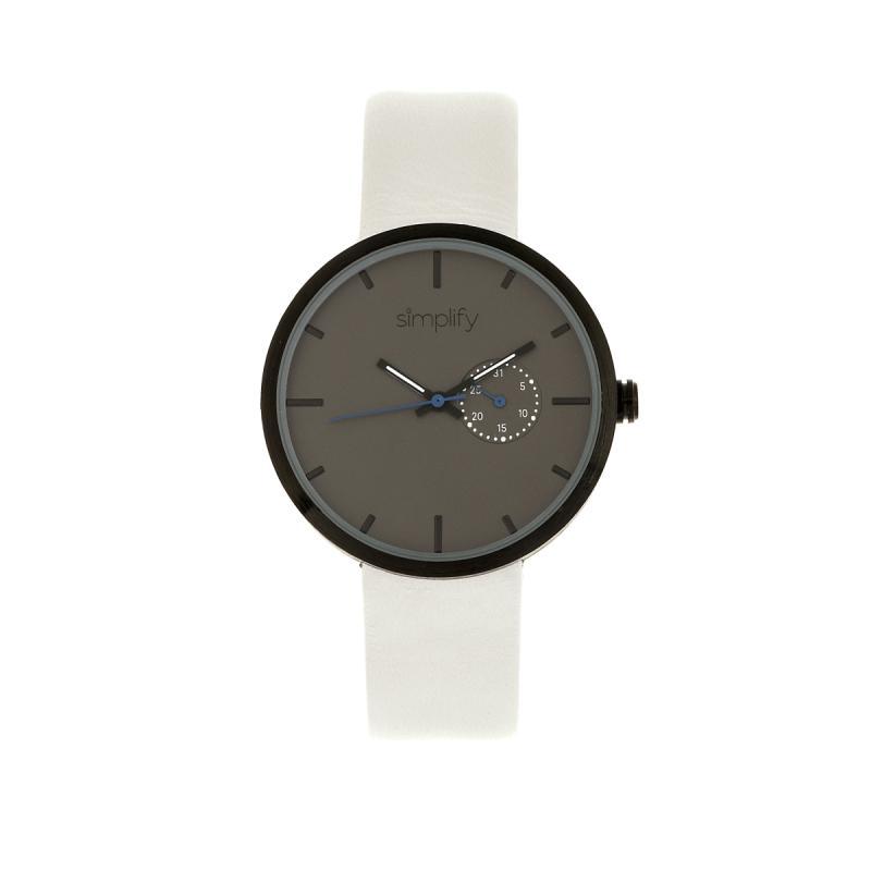 Simplify The 3900 Leather-Band Watch w/ Date