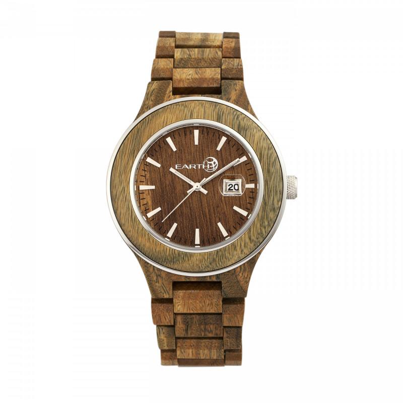Earth Wood Cherokee Bracelet Watch w/Magnified Date - Ruumur