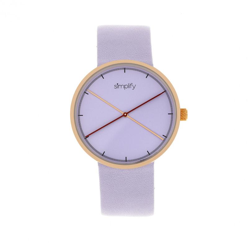 Simplify The 4100 Leather-Band Watch