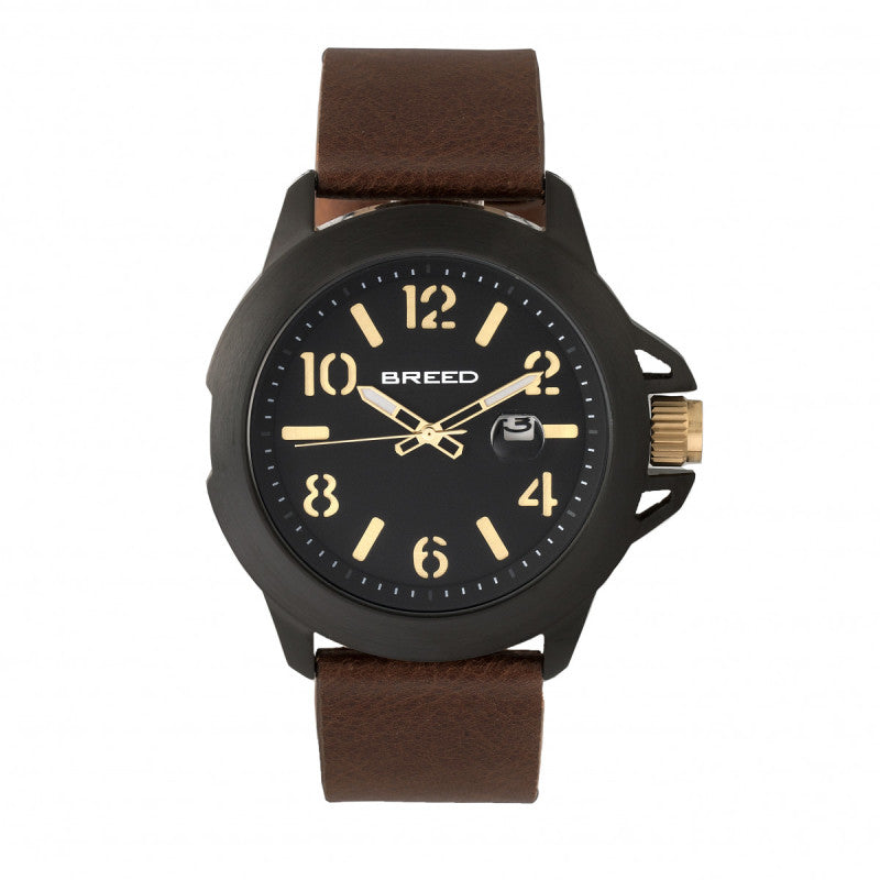 Breed Bryant Leather-Band Watch w/Date