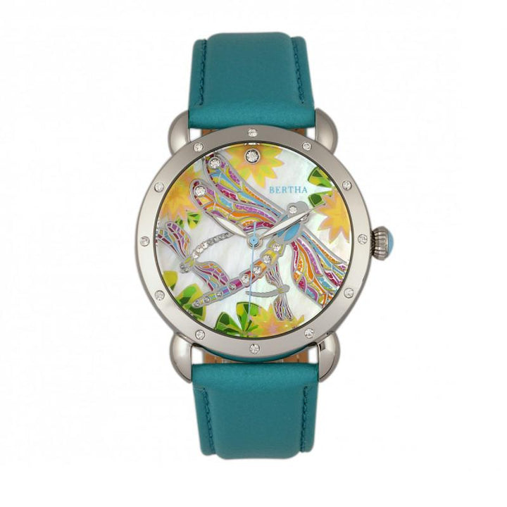 Bertha Jennifer MOP Leather-Band Ladies Watch