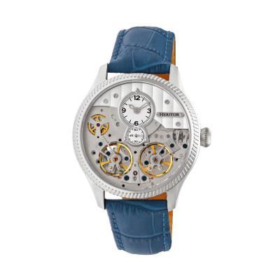 Heritor Automatic Winthrop Leather-Band Skeleton Watch