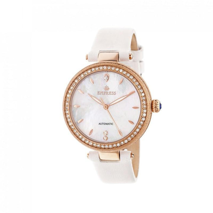 Empress Louise Automatic MOP Leather-Band Watch
